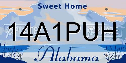 14A1PUH Alabama License Plate