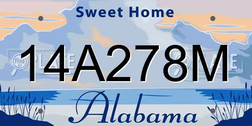 14A278M Alabama License Plate
