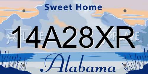 14A28XR Alabama License Plate