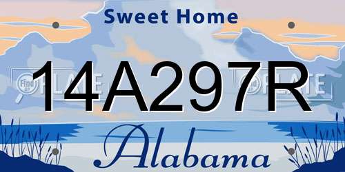 14A297R Alabama License Plate