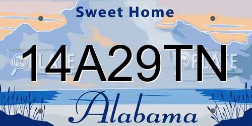 14A29TN Alabama License Plate