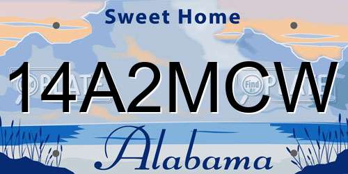 14A2MCW Alabama License Plate