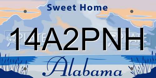 14A2PNH Alabama License Plate