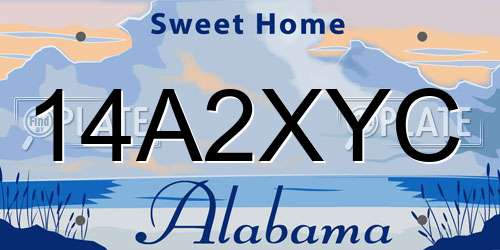 14A2XYC Alabama License Plate