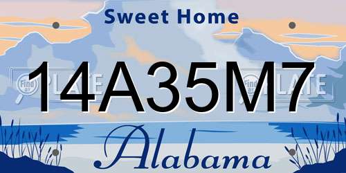 14A35M7 Alabama License Plate