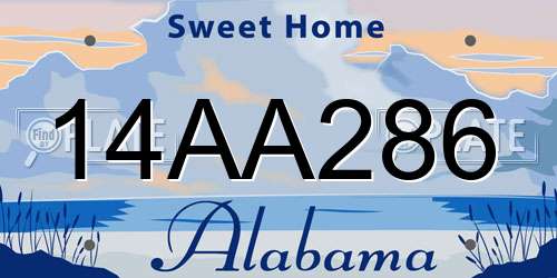 14AA286 Alabama License Plate
