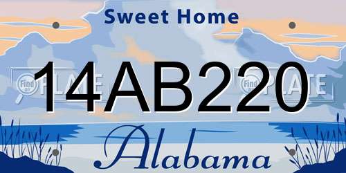 14AB220 Alabama License Plate
