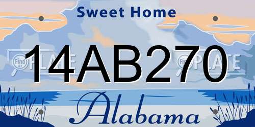14AB270 Alabama License Plate