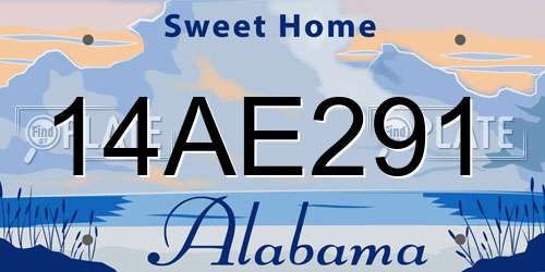 14AE291 Alabama License Plate