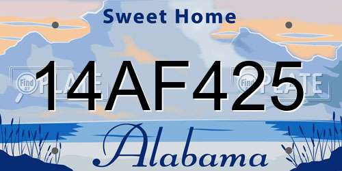14AF425 Alabama License Plate