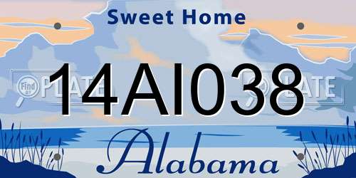 14AI038 Alabama License Plate