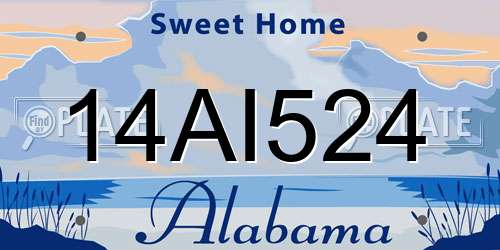 14AI524 Alabama License Plate