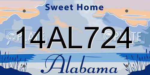 14AL724 Alabama License Plate