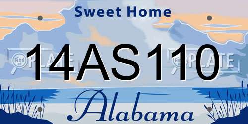 14AS110 Alabama License Plate