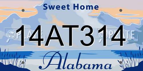 14AT314 Alabama License Plate