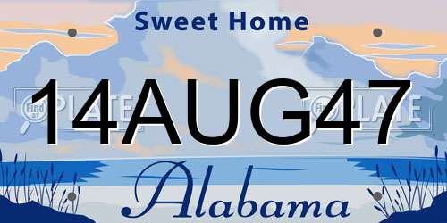 14AUG47 Alabama License Plate