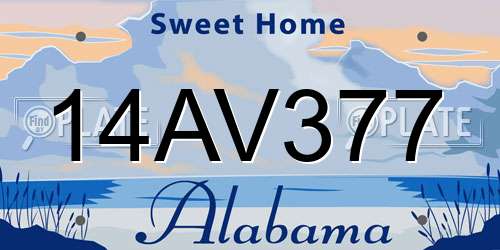 14AV377 Alabama License Plate