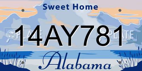 14AY781 Alabama License Plate