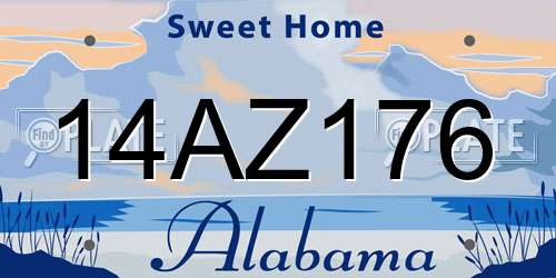 14AZ176 Alabama License Plate