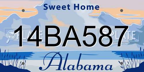 14BA587 Alabama License Plate