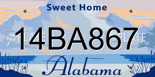 14BA867 Alabama License Plate