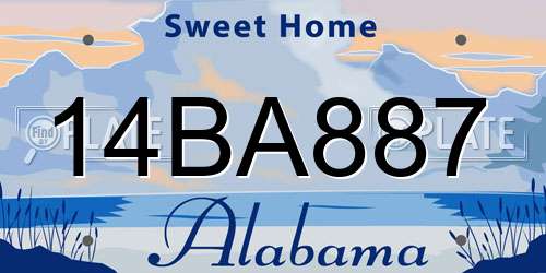 14BA887 Alabama License Plate