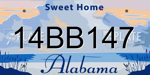 14BB147 Alabama License Plate