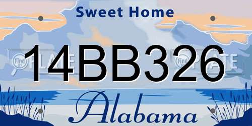 14BB326 Alabama License Plate