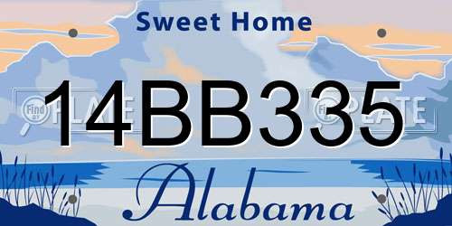 14BB335 Alabama License Plate