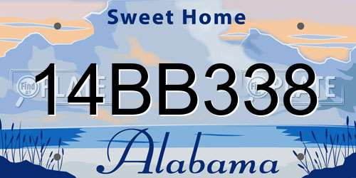 14BB338 Alabama License Plate