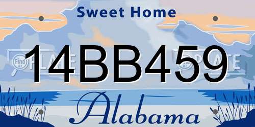14BB459 Alabama License Plate