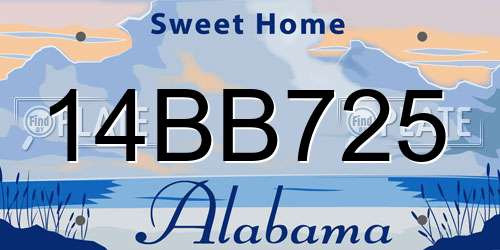 14BB725 Alabama License Plate
