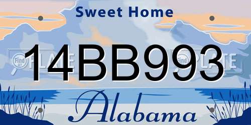 14BB993 Alabama License Plate