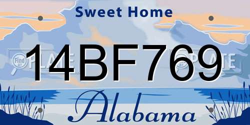 14BF769 Alabama License Plate