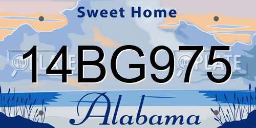 14BG975 Alabama License Plate
