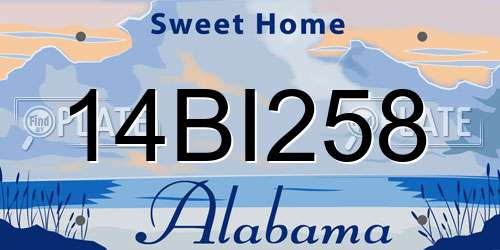 14BI258 Alabama License Plate