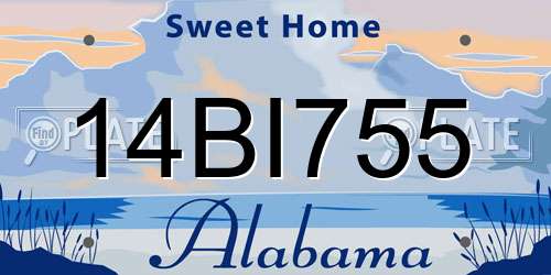 14BI755 Alabama License Plate