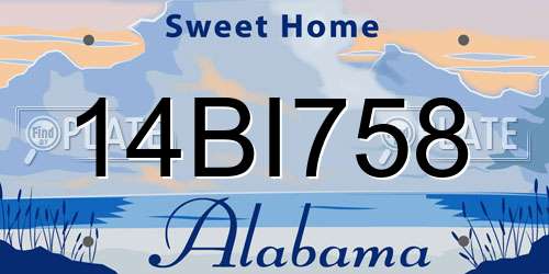 14BI758 Alabama License Plate