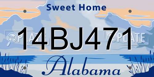 14BJ471 Alabama License Plate