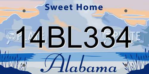 14BL334 Alabama License Plate