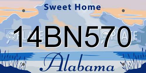 14BN570 Alabama License Plate
