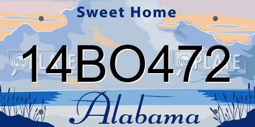14BO472 Alabama License Plate