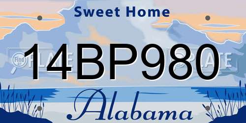 14BP980 Alabama License Plate