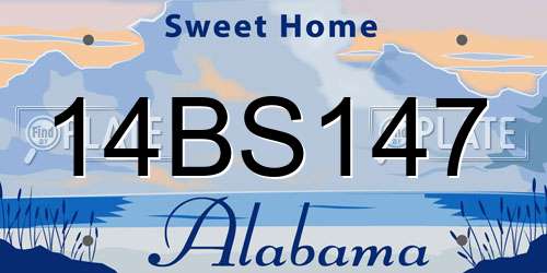 14BS147 Alabama License Plate