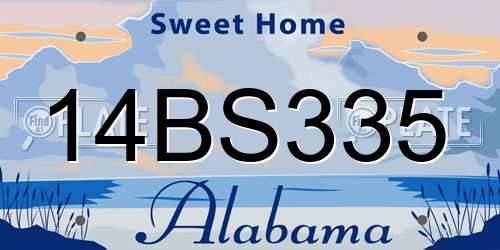 14BS335 Alabama License Plate
