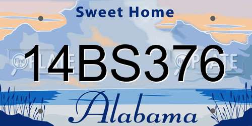 14BS376 Alabama License Plate