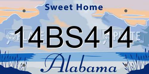 14BS414 Alabama License Plate