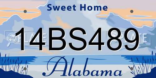 14BS489 Alabama License Plate