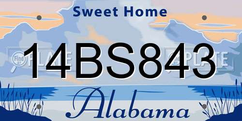 14BS843 Alabama License Plate