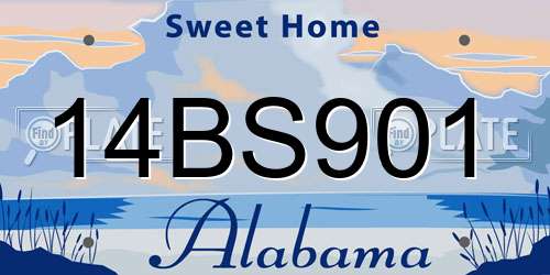 14BS901 Alabama License Plate